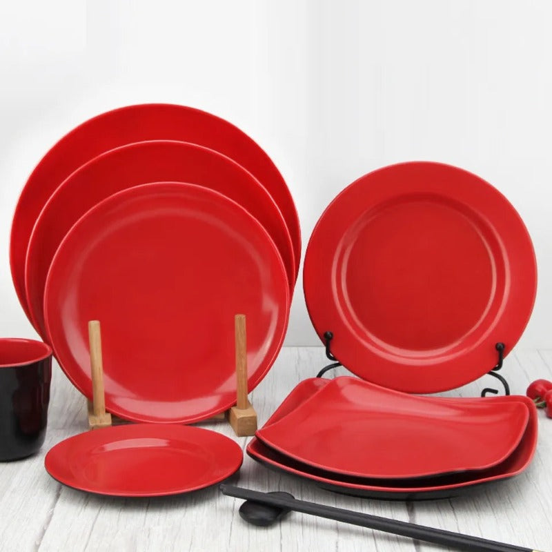 Melamine Serving Plate Red 22 cm Sri Lanka
