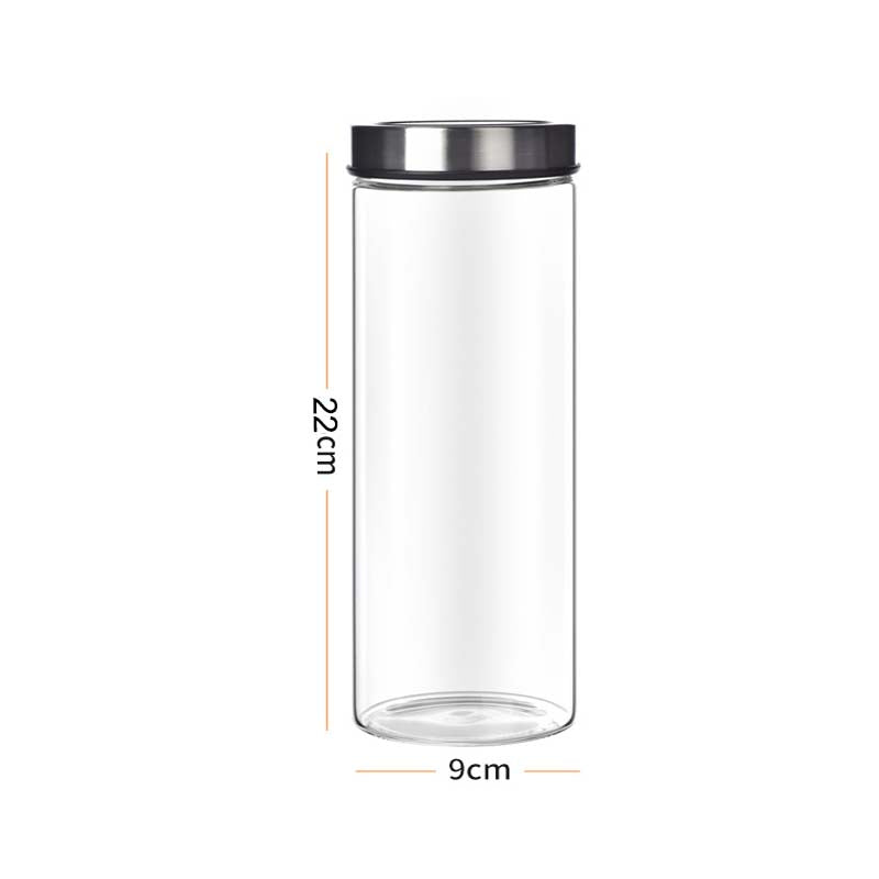 Food Storage Glass Bottle Metal Lid 1200 ml