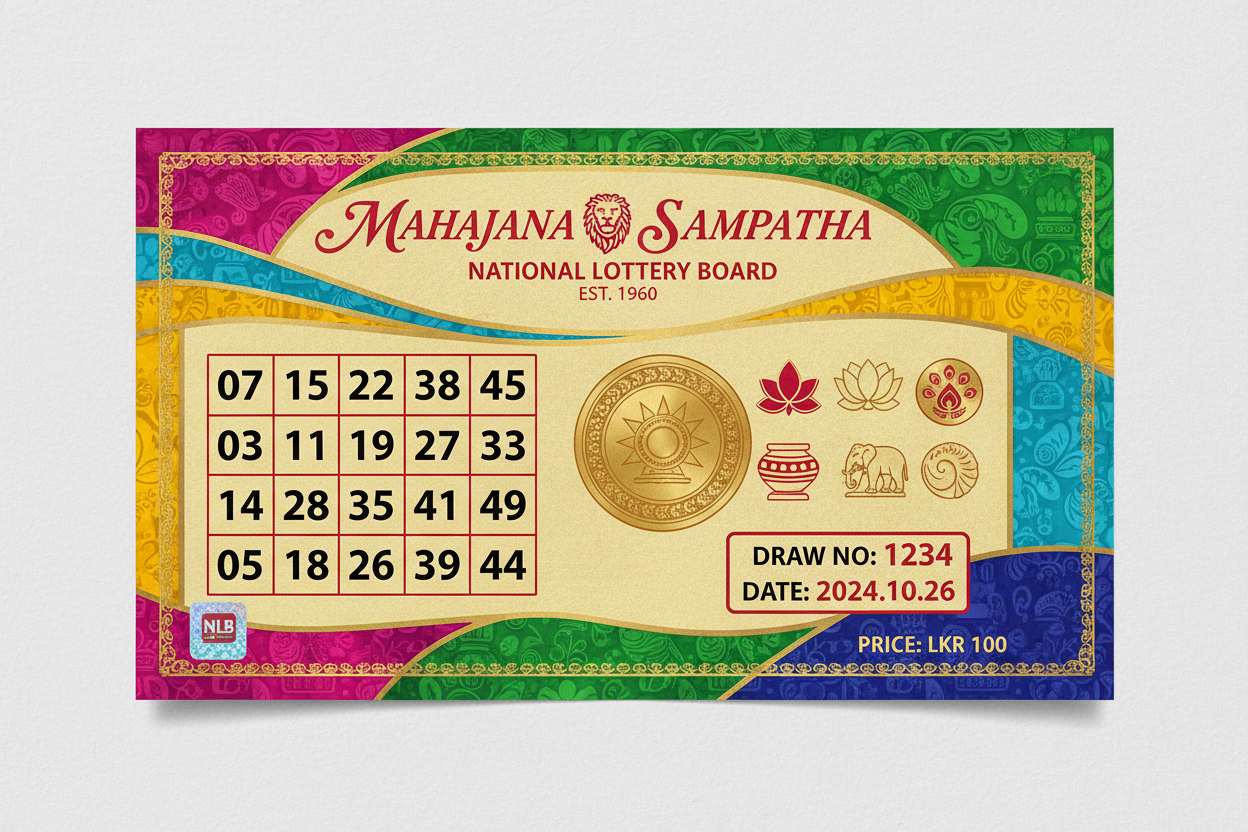 Mahajana Sampatha lottery ticket with draw number 1234 and date 2024.10.26.