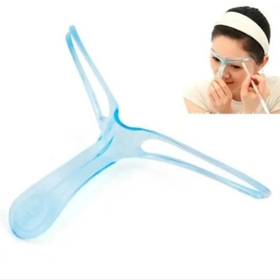 Eyebrow Template - Shaping Stencil Kit in blue plastic used for symmetrical brow grooming. Ideal for makeup tool kits and salon accessories.