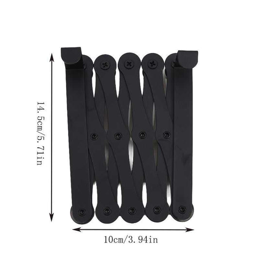 Compact Retractable Hook for Clothes Storage folded to 14.5cm x 10cm, ideal for minimal closet space and portable garment organization.