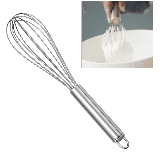 Stainless Steel Egg Beater 14-inch Durable Wire Mixer with ergonomic handle, ideal for whipping eggs and batters in home kitchens.