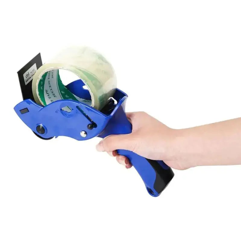 Manual Case Box Sealer 2 inch tape dispenser in blue with ergonomic handle, ideal for sealing cartons and packaging in office or warehouse settings.