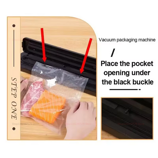 Automatic Vacuum Sealer with a 28 cm sealing width efficiently preserves food by removing air and sealing bags tightly.