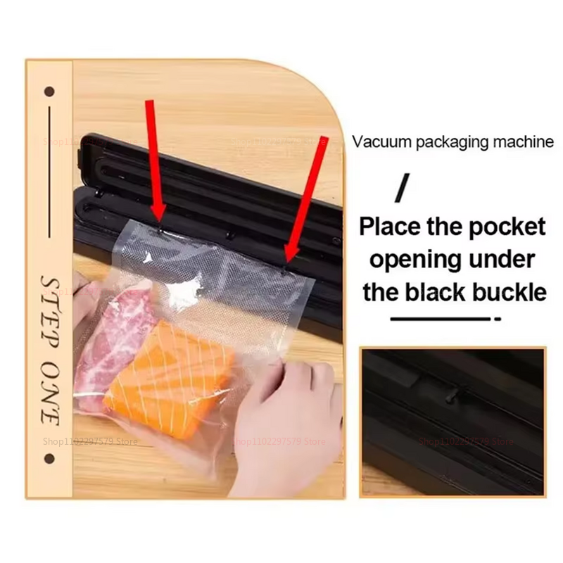 Automatic Vacuum Sealer with a 28 cm sealing width efficiently preserves food by removing air and sealing bags tightly.
