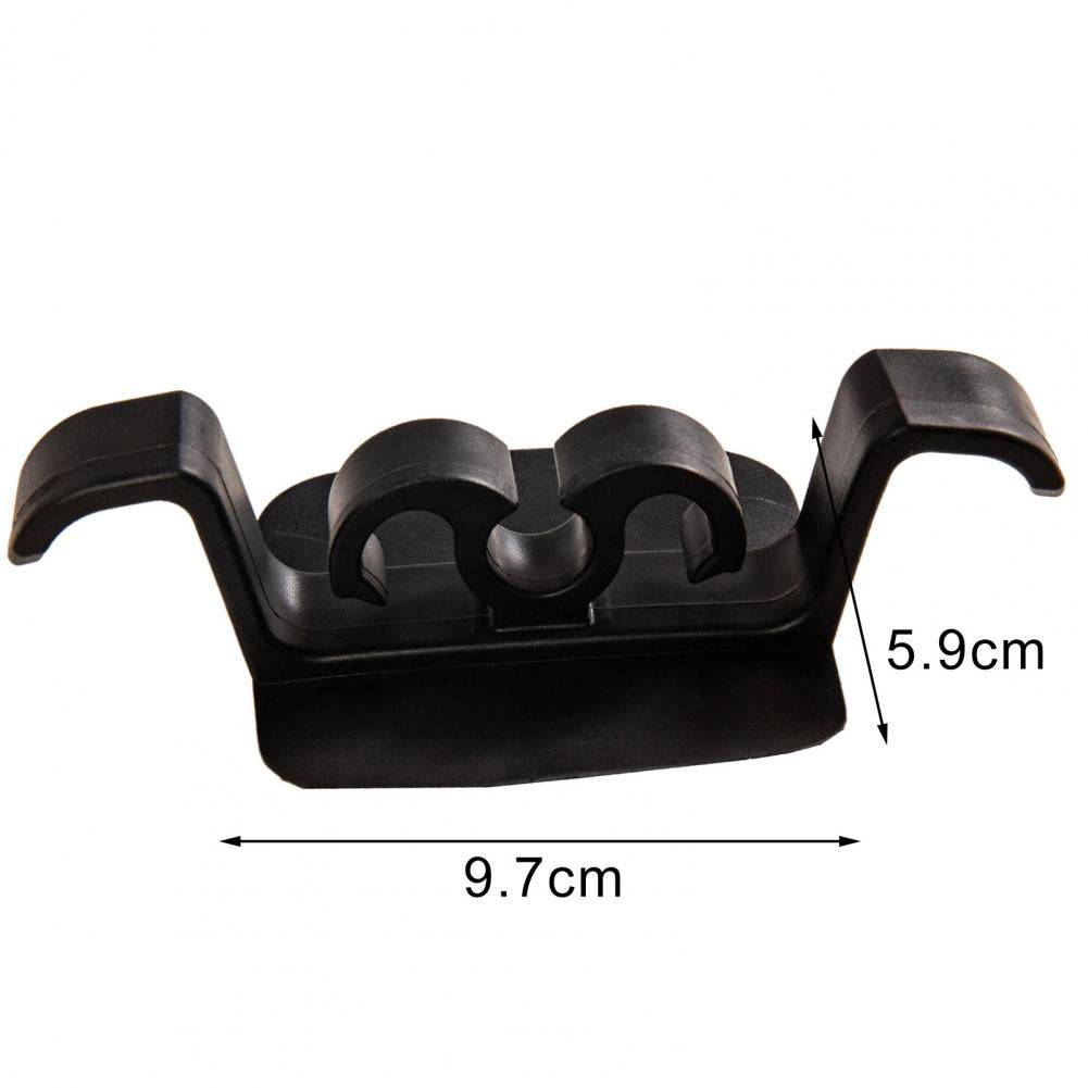 Black Hole-Free Wire Holder with dimensions 9.7cm x 5.9cm, featuring dual cable slots for efficient cable organization.