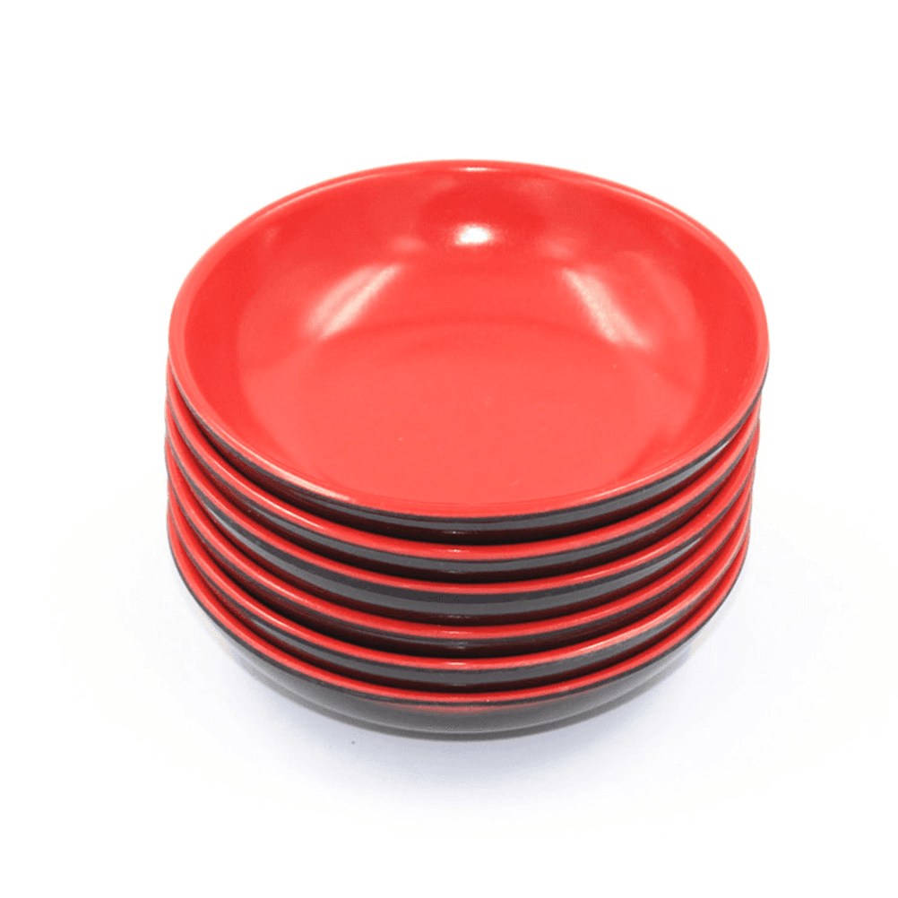 Stacked 4PCS Melamine Sauce Dishes - Durable Set | Scratch Resistant, compact and stylish for efficient kitchen storage and serving.