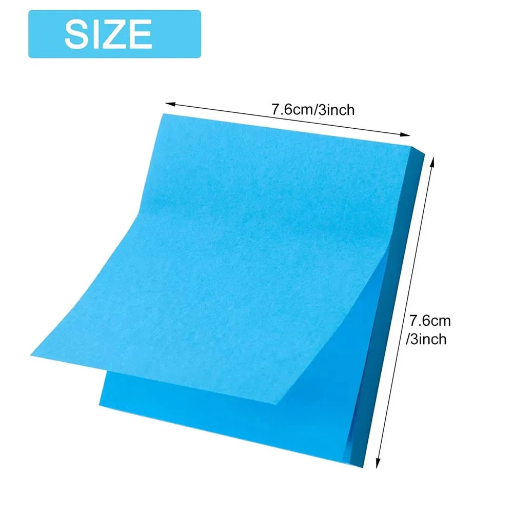 Blue Post-it Sticky Notes 5-Colour - Super Sticky pad shown with 3x3 inch dimensions, great for labeling, organizing, and quick notes.