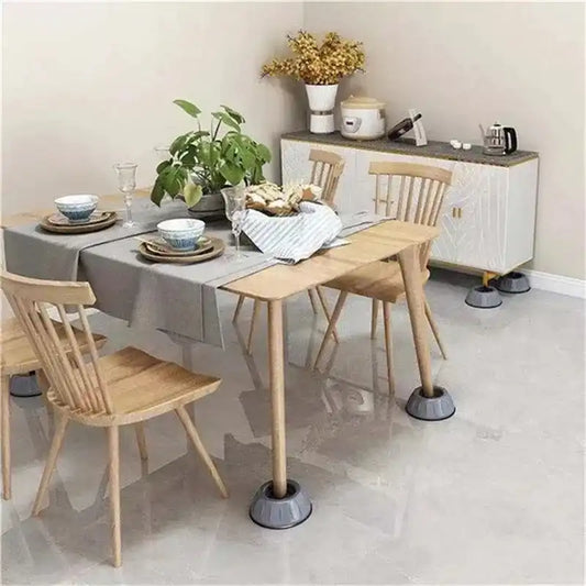 Anti Shock Pads used under dining table legs to prevent floor scratches and reduce vibration, part of 4Pcs Washing Machine Anti Shock Pads set.