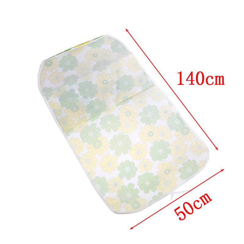 Ironing Board Fabric Cover with green and yellow floral print, measuring 140cm by 50cm, available at Bamagate.com under Ironing Board Covers.