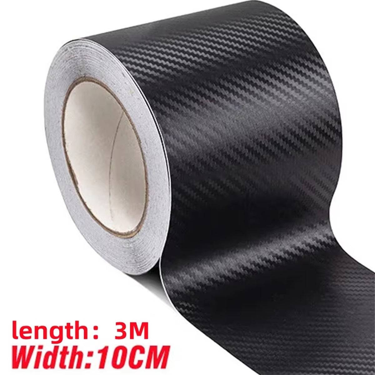 Close-up of Carbon Nanofiber Tape Car Door Edge 3m roll with 10cm width and 3m length, featuring durable carbon fiber texture.