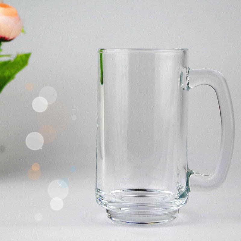 Cool Beer Mug Set - 390ml Beer Mug in transparent glass with ergonomic handle, perfect for serving cold brew or beer at home or parties.