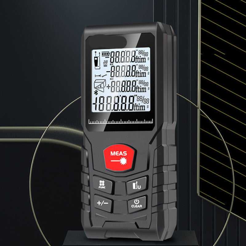 Laser Distant Meter 50M with digital LCD screen and rugged design, ideal for precise indoor and outdoor distance measurements.