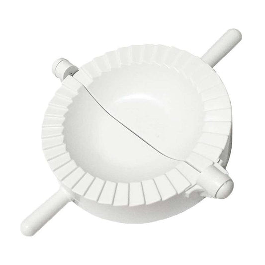 Plastic Patties Mould 2PCS - Set for consistent-sized burgers, made of durable white plastic with ridged edges for easy sealing.