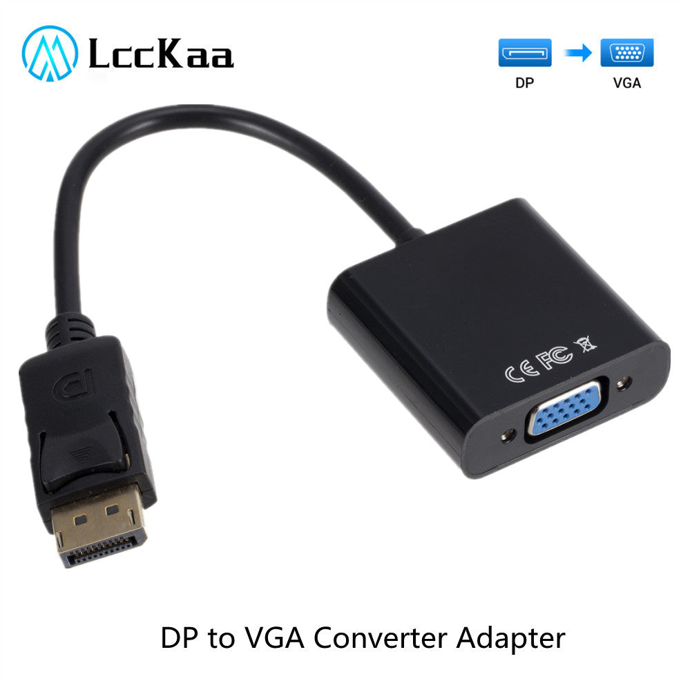 LccKaa USB 3.0 VGA Converter Adapter with DisplayPort to VGA connection, ideal for connecting laptops to monitors or projectors.