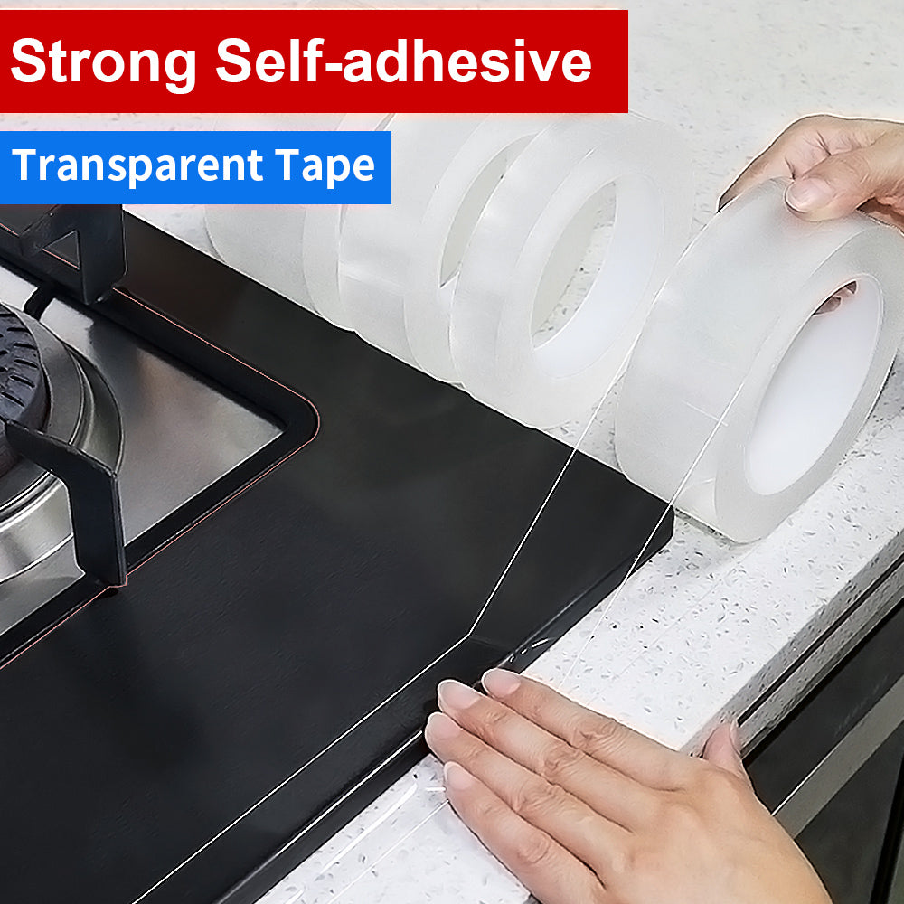 Strong self-adhesive Sink Waterproof Tape in use on a countertop, highlighting its clear finish and durable sealing for kitchen and sink areas.
