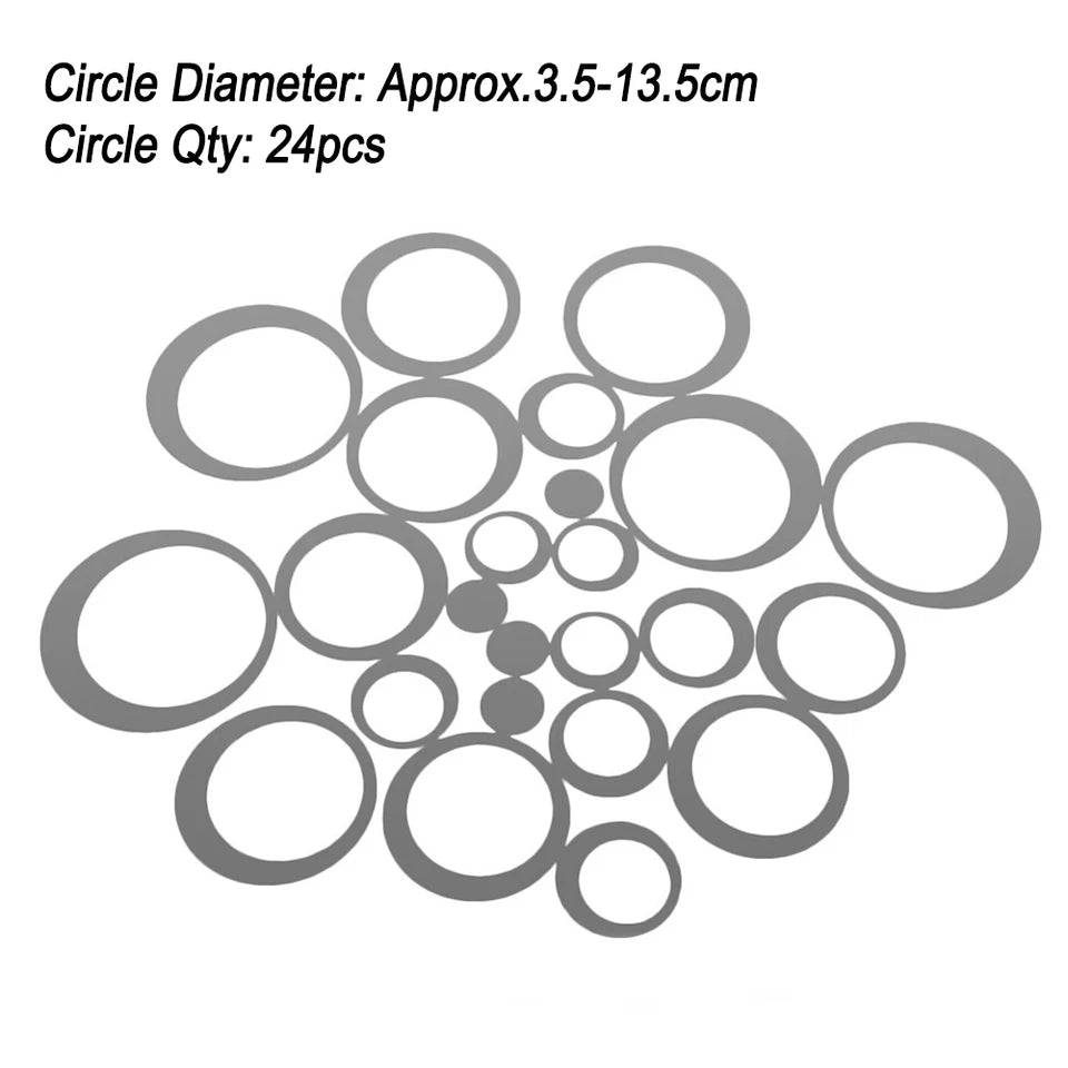 24pcs Silver Circle Mirror Wall Sticker


