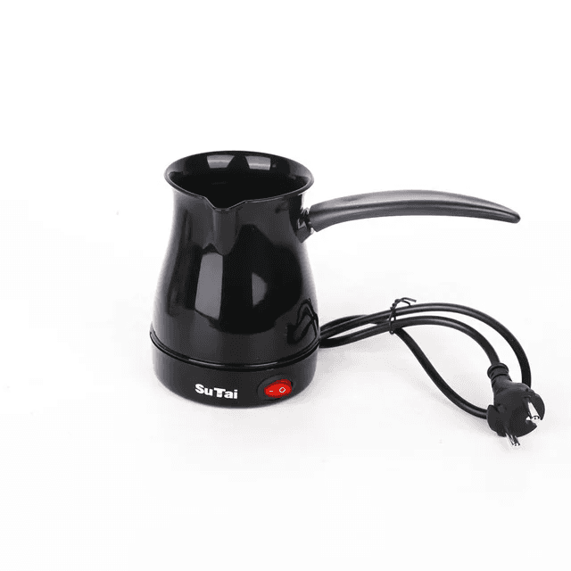 Electric Coffee Pot Su Tai with ergonomic handle and power switch, ideal for fast and hot coffee brewing in Sri Lanka kitchens.