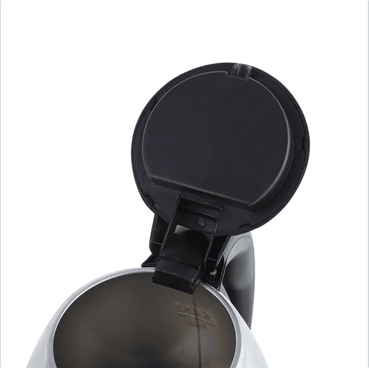 Open lid of BOMA Electric Kettle 3.0 Litres revealing spacious interior. Ideal for boiling multiple cups quickly in any kitchen setting.