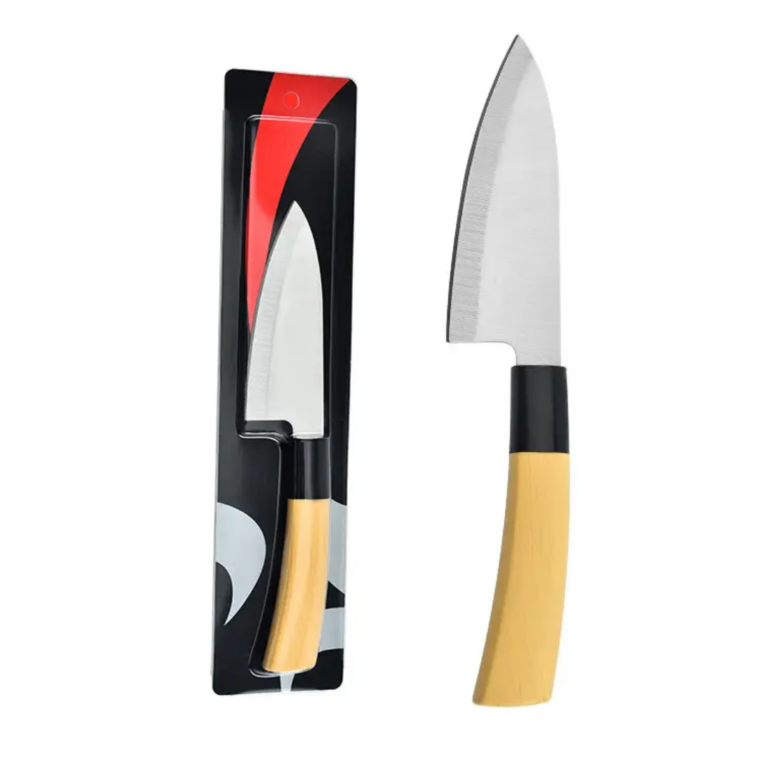 Stainless Steel Chef Knives 4.5 inch in retail packaging and standalone view, essential kitchen knife for slicing and carving tasks.