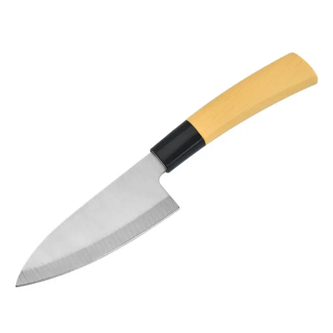 Stainless Steel Chef Knives 4.5 inch featuring a sharp blade and ergonomic wooden handle, perfect for home kitchen and dining use.