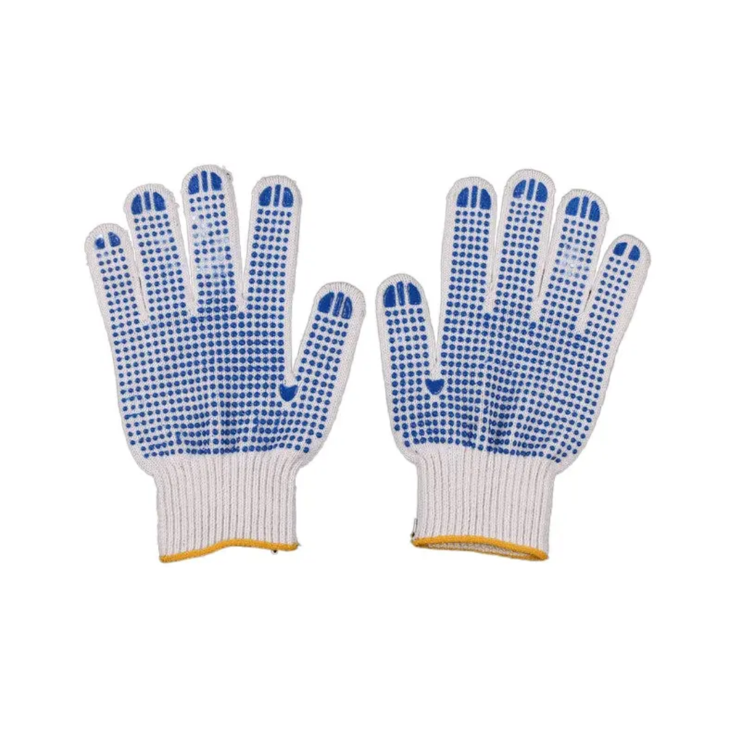 Polka DOT Hand Gloves 1 Pair with blue dotted grip, ideal for gardening and cleaning tasks, featured in Home & Garden tools category.