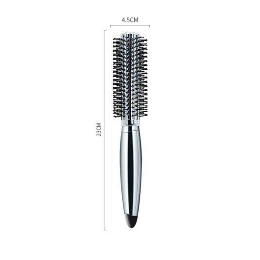 Roller Comb Hair Brush with silver handle, measuring 23cm by 4.5cm. Designed for smooth hair styling in daily hair care routines.