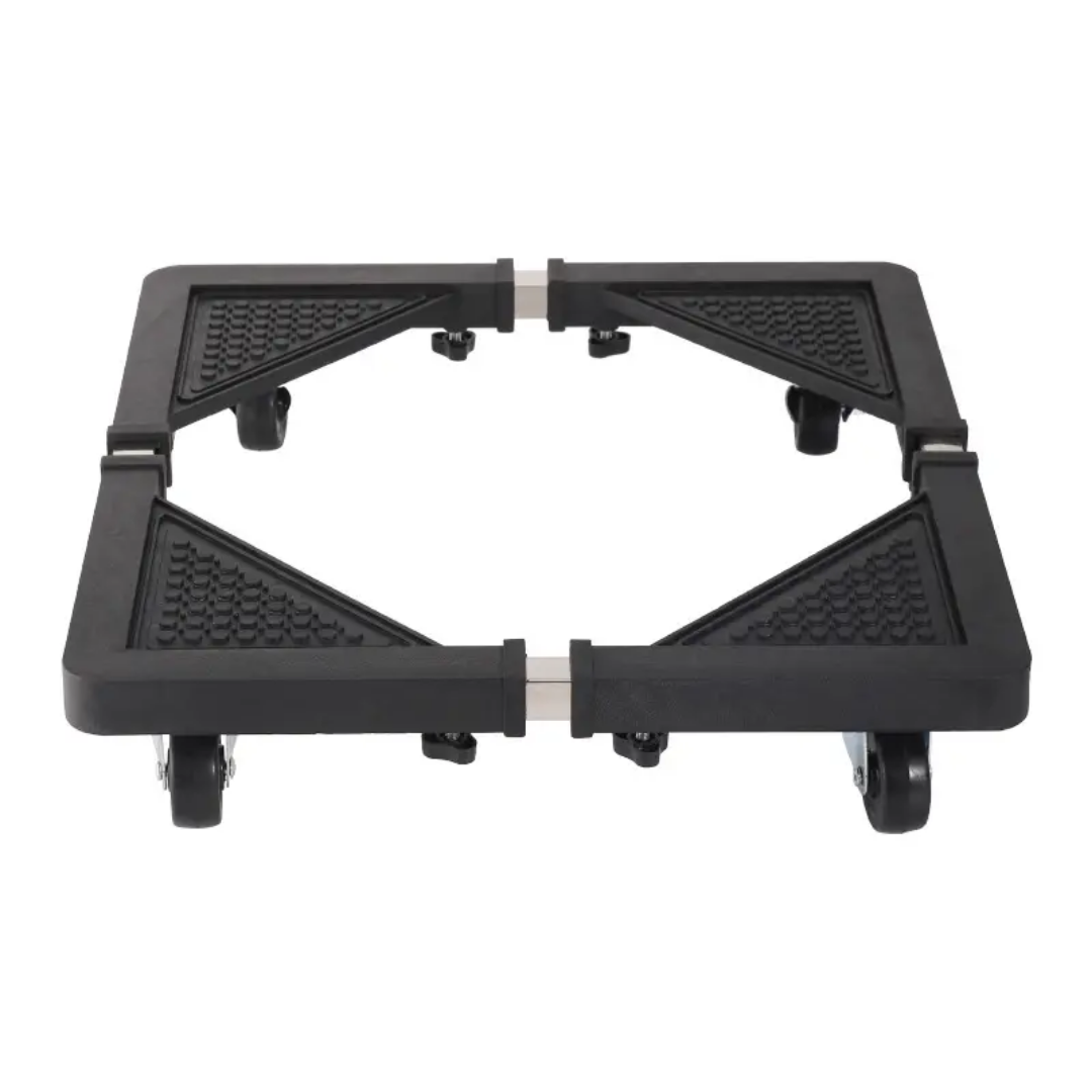 Fridge Wheel Stand for Easy Mobility with anti-slip corners and sturdy base, perfect for supporting refrigerators and washing machines.