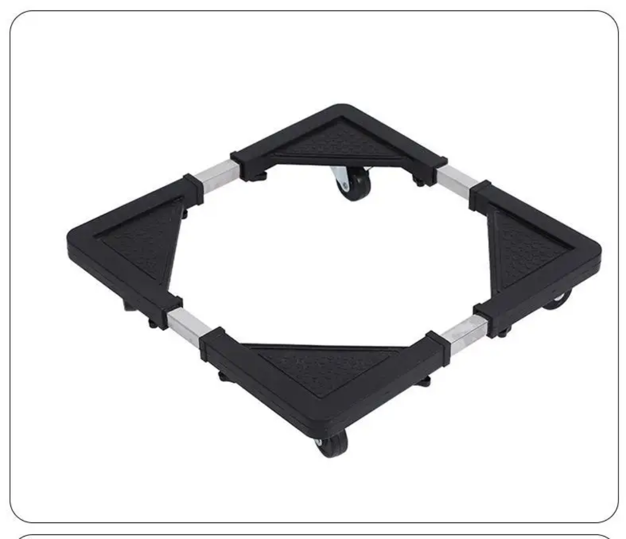 Fridge Wheel Stand for Easy Mobility with adjustable frame and durable caster wheels, ideal for moving heavy appliances in kitchens.