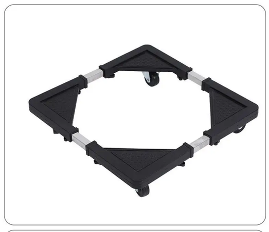 Fridge Wheel Stand for Easy Mobility with adjustable frame and durable caster wheels, ideal for moving heavy appliances in kitchens.