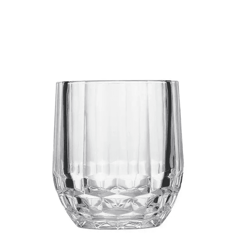 Curve Rib Whisky Glass from 6PCS set featuring elegant ribbed design and faceted base, ideal for whiskey or cocktail serving, 400ml capacity.