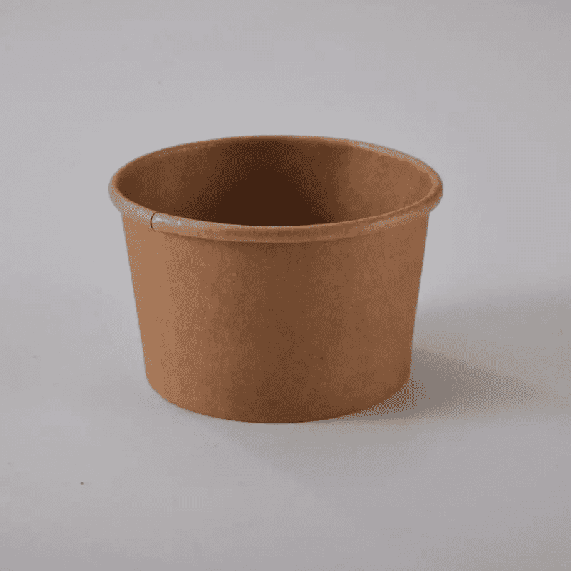 Sturdy 200ml kraft paper disposable cup, part of 50 PCS set, perfect for serving ice cream or sundaes in cafes and dessert shops.