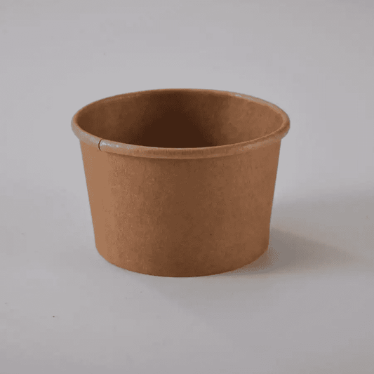Sturdy 200ml kraft paper disposable cup, part of 50 PCS set, perfect for serving ice cream or sundaes in cafes and dessert shops.