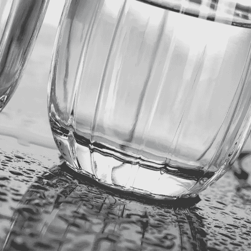 Close-up of Elegant Ribbed Whisky Juice Glass base highlighting the textured ribbed design, perfect for elegant drinkware collections in Sri Lanka.