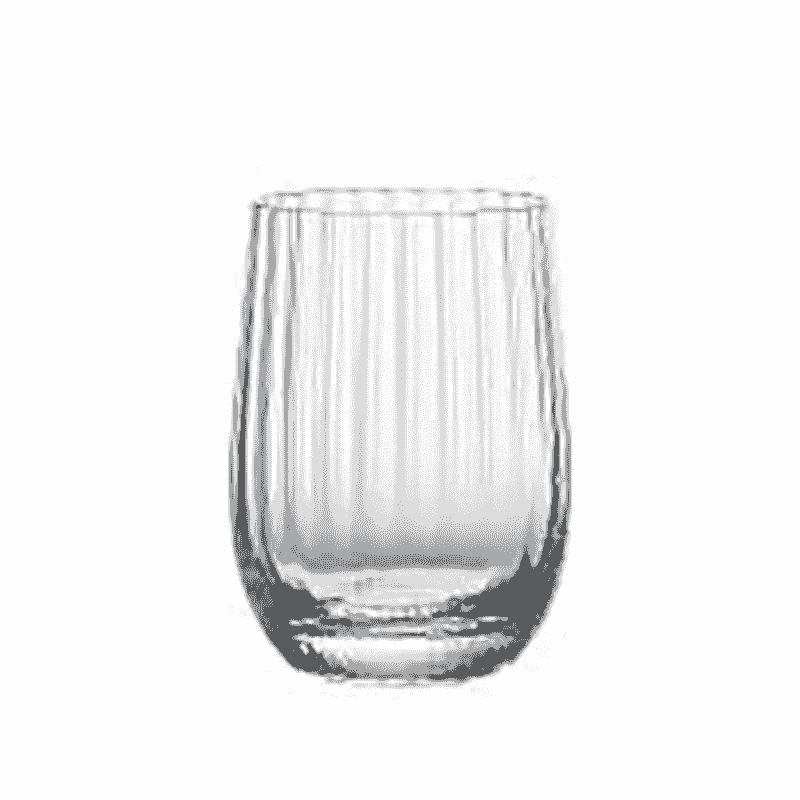 Elegant Ribbed Whisky Juice Glass with vertical ribbed detailing, ideal for stylish drinkware in Sri Lanka's best-priced kitchen and dining sets.