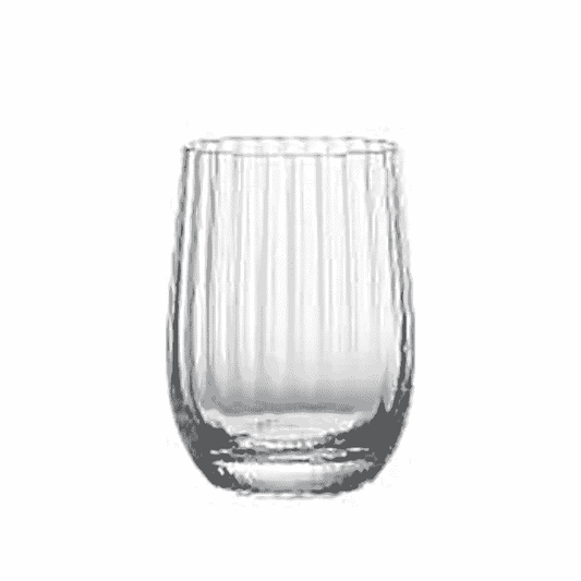 Elegant Ribbed Whisky Juice Glass with vertical ribbed detailing, ideal for stylish drinkware in Sri Lanka's best-priced kitchen and dining sets.