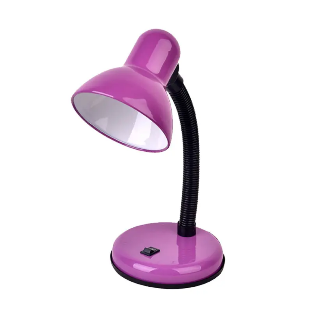 Purple Desk Study Lamp with Flexible Neck for Precise Lighting, stylish and functional table lamp for reducing eye strain during study sessions.