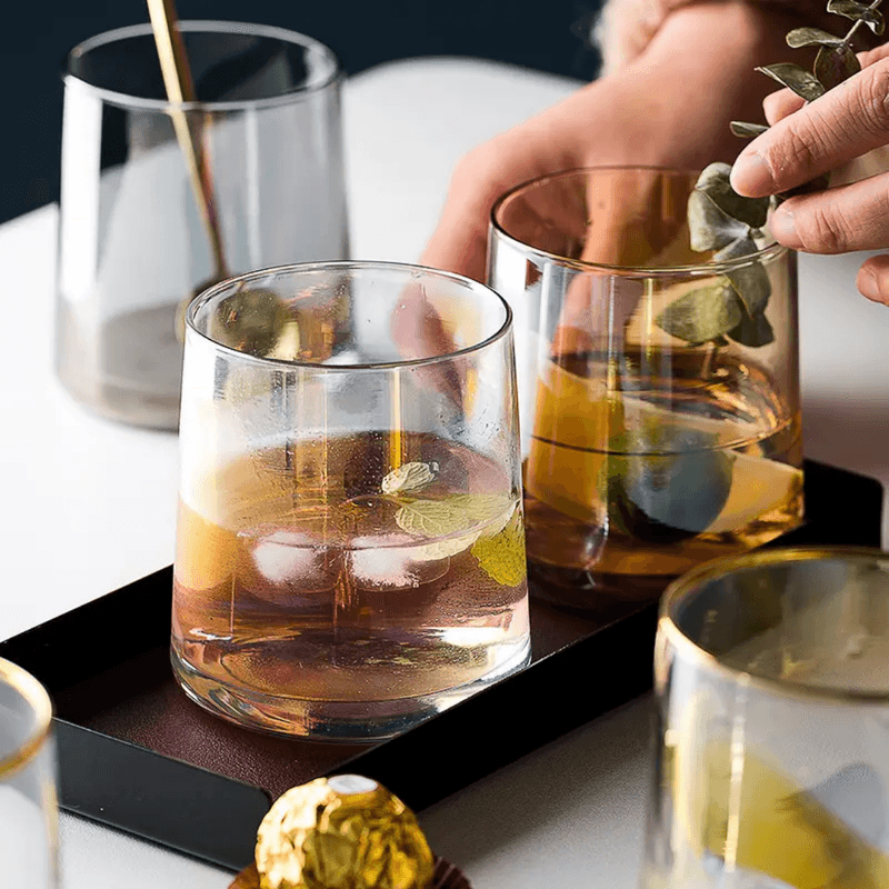 Elegant Mountain Tumbler Whisky Glass Set in use, showcasing premium drinkware perfect for cocktails and whisky lovers in Sri Lanka.