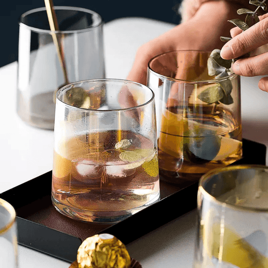 Elegant Mountain Tumbler Whisky Glass Set in use, showcasing premium drinkware perfect for cocktails and whisky lovers in Sri Lanka.