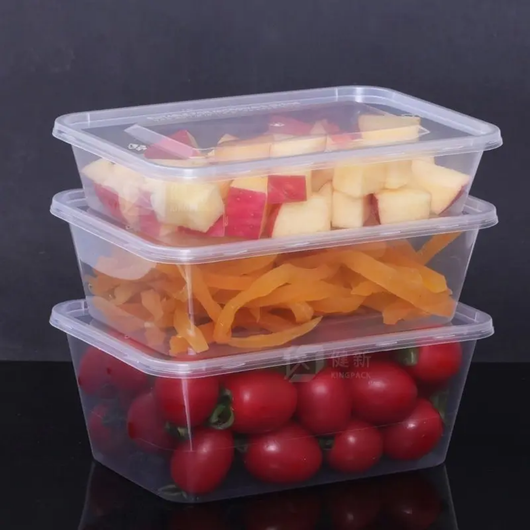 1000 ml Rectangular Plastic Food Box 10 PCs
