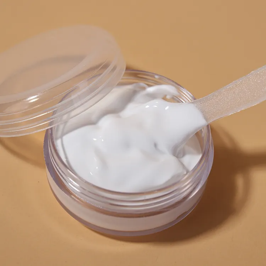 Small cream jar with spatula from the 6PCS Mini Refill Bottles set, ideal for lotions or skincare products on the go | Price Sri Lanka