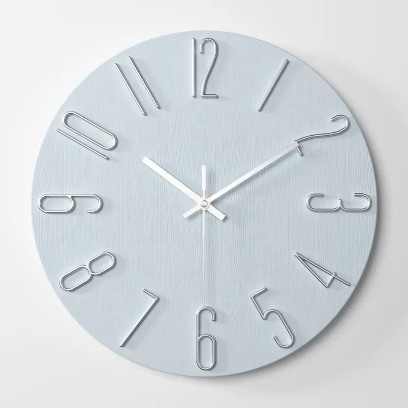  wall clock features a silent, non-ticking mechanism