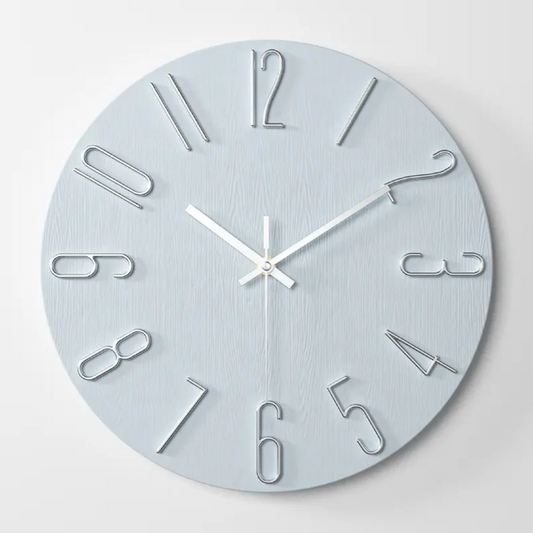  wall clock features a silent, non-ticking mechanism