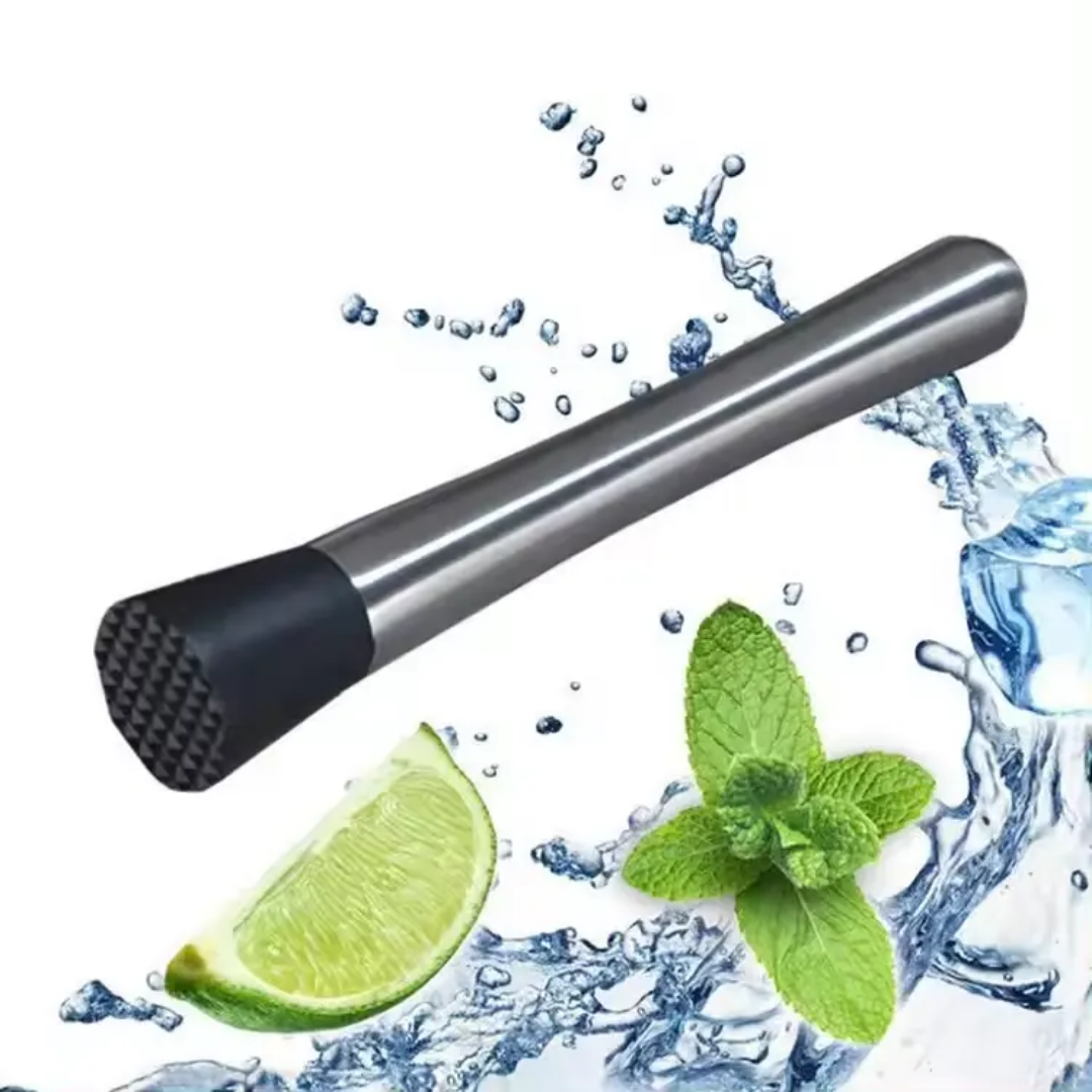 Stainless Steel Cocktail Muddler with Ice Crusher