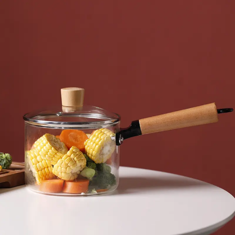 Clear Glass Saucepan with Lid