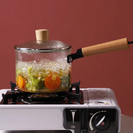 Clear Glass Saucepan with Lid