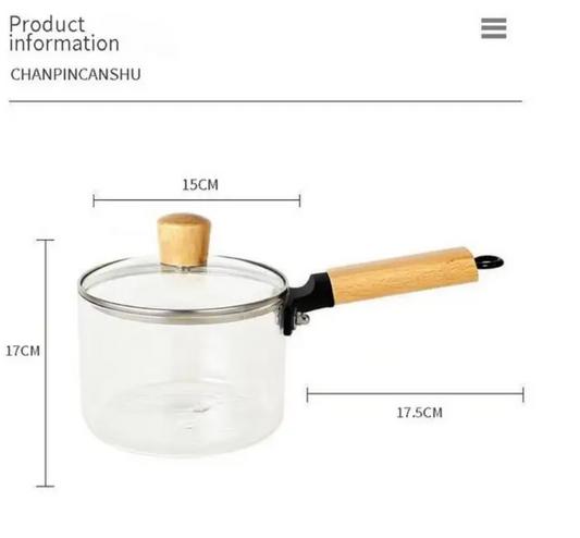 Clear Glass Saucepan with Lid