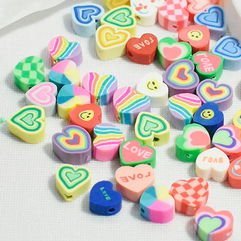 Polymer Clay Beads Heart