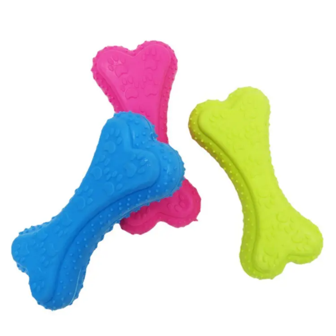 Durable Rubber Bone Dog Chew Toy Dental Care