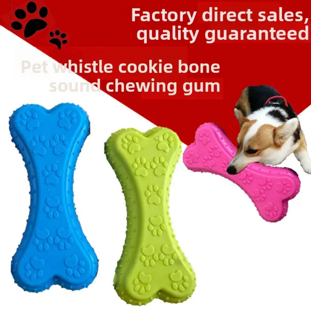 Durable Rubber Bone Dog Chew Toy Dental Care